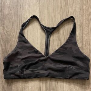 Lululemon Athletica Black and Gray Camo Sports Bra